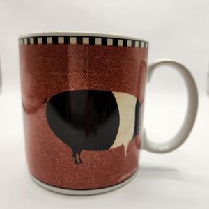 Sakura Brandon House by Warren Kimble Barnyard Animals Pig Stoneware Coffee Mug